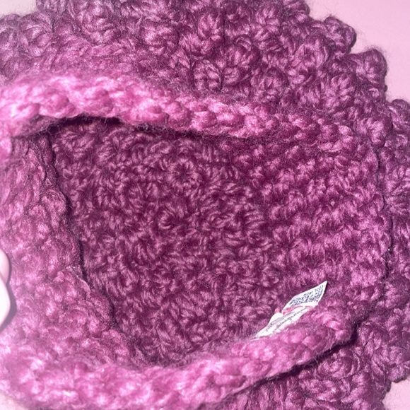 BNWOT deep-purple colored knit cap from Etsy shop Swak Shop. Can be multi-styled - Picture 8 of 9